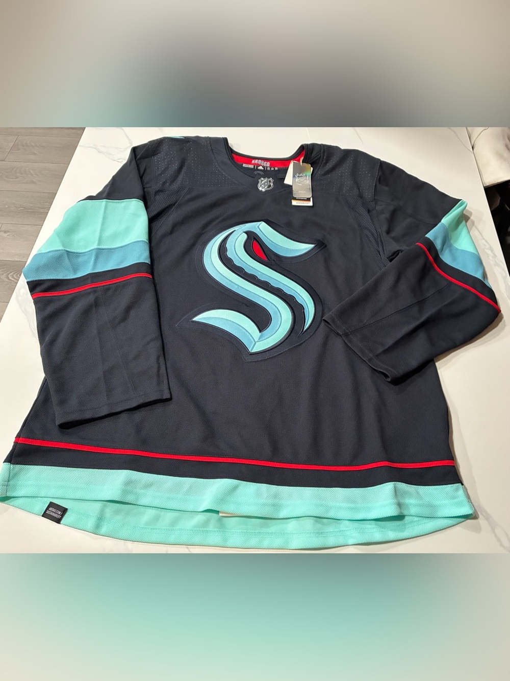 Seattle Kraken Adidas Player Jersey (Size 54 - XL) Retails For $160